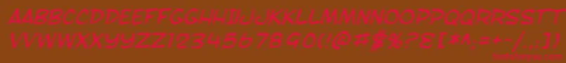 SfToontimeBlotchItalic Font – Red Fonts on Brown Background