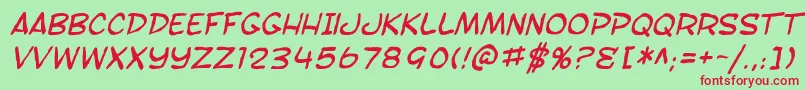 SfToontimeBlotchItalic Font – Red Fonts on Green Background