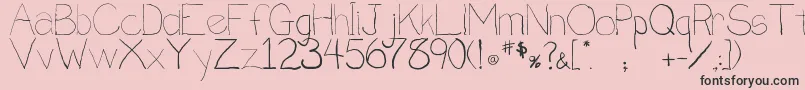 Penmanship.B Font – Black Fonts on Pink Background