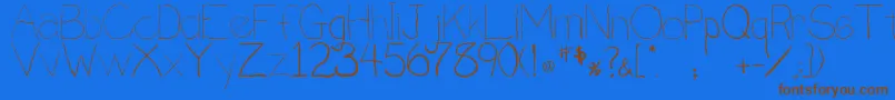 Penmanship.B Font – Brown Fonts on Blue Background