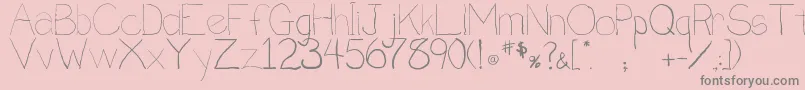 Penmanship.B Font – Gray Fonts on Pink Background