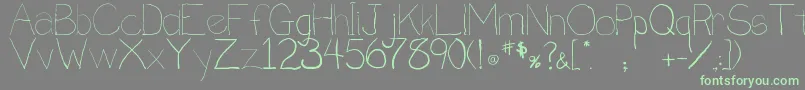 Czcionka Penmanship.B – zielone czcionki na szarym tle