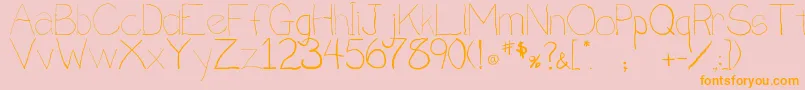 Penmanship.B-Schriftart – Orangefarbene Schriften auf rosa Hintergrund