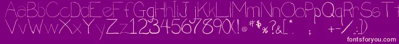 Czcionka Penmanship.B – różowe czcionki na fioletowym tle