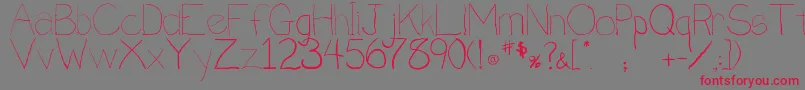 Penmanship.B Font – Red Fonts on Gray Background