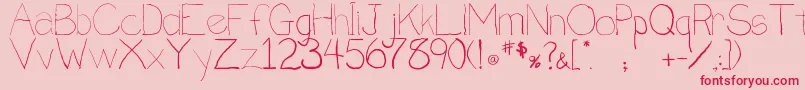 Penmanship.B Font – Red Fonts on Pink Background