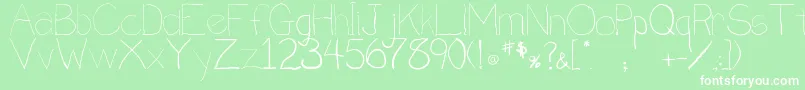 Penmanship.B Font – White Fonts on Green Background