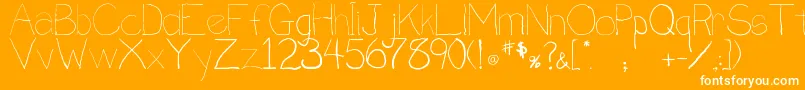 Penmanship.B-Schriftart – Weiße Schriften auf orangefarbenem Hintergrund