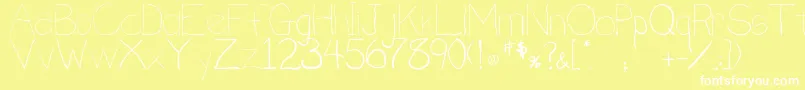Police Penmanship.B – polices blanches sur fond jaune