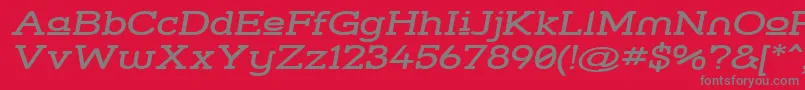 フォントStrsluwi – 赤い背景に灰色の文字
