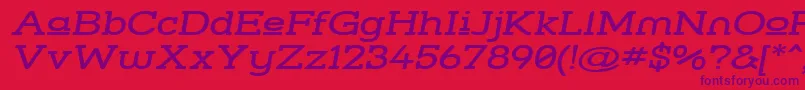 Strsluwi-Schriftart – Violette Schriften auf rotem Hintergrund