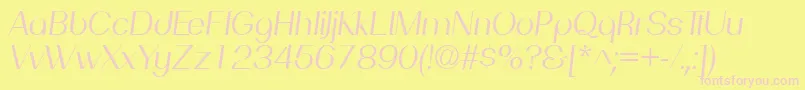 PassionsanspdafBookitalic-fontti – vaaleanpunaiset fontit keltaisella taustalla