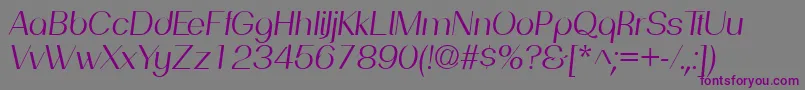 Шрифт PassionsanspdafBookitalic – фиолетовые шрифты на сером фоне