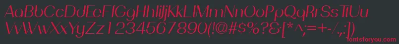 フォントPassionsanspdafBookitalic – 黒い背景に赤い文字