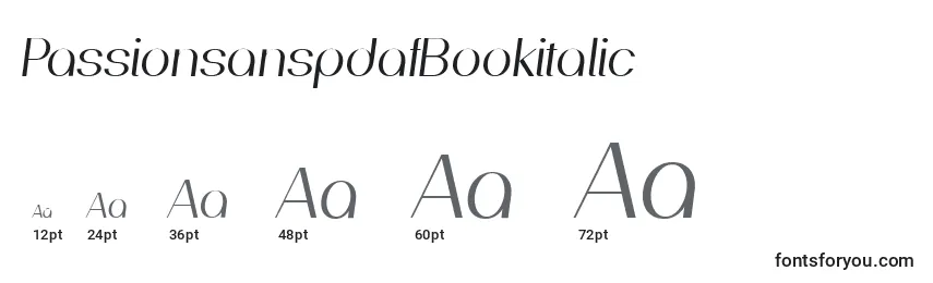 PassionsanspdafBookitalic Font Sizes