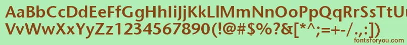 Шрифт ItcStoneSansLtSemibold – коричневые шрифты на зелёном фоне