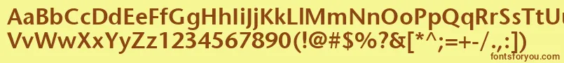 Шрифт ItcStoneSansLtSemibold – коричневые шрифты на жёлтом фоне