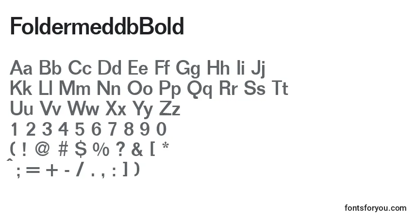 Schriftart FoldermeddbBold – Alphabet, Zahlen, spezielle Symbole