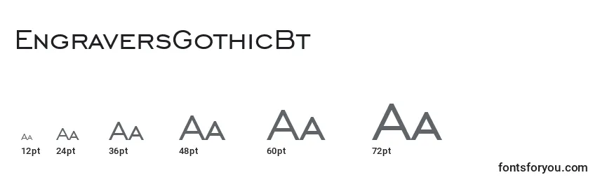Размеры шрифта EngraversGothicBt