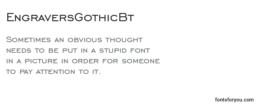 Review of the EngraversGothicBt Font