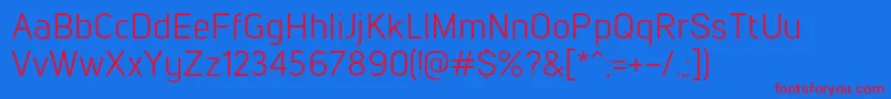 LintelRegular Font – Red Fonts on Blue Background
