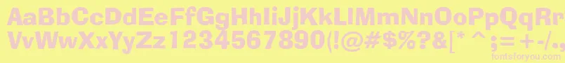 AdLibBt-fontti – vaaleanpunaiset fontit keltaisella taustalla