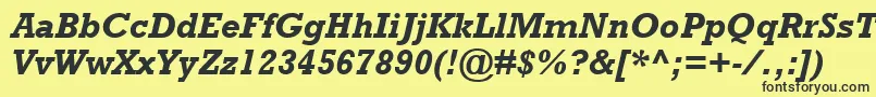 RockwellMtBolditalic Font – Black Fonts on Yellow Background