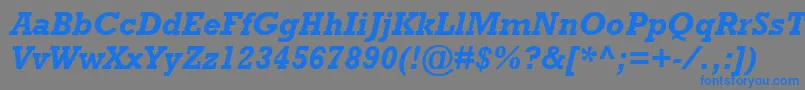 RockwellMtBolditalic Font – Blue Fonts on Gray Background