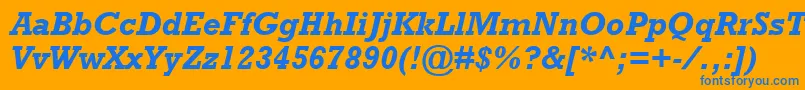 RockwellMtBolditalic Font – Blue Fonts on Orange Background