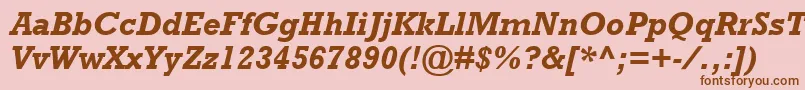 RockwellMtBolditalic Font – Brown Fonts on Pink Background