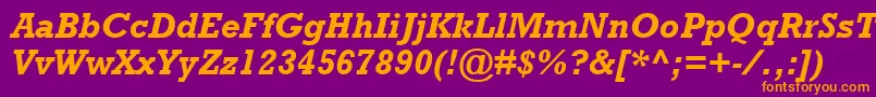 RockwellMtBolditalic Font – Orange Fonts on Purple Background