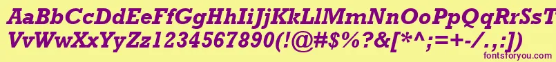 RockwellMtBolditalic Font – Purple Fonts on Yellow Background