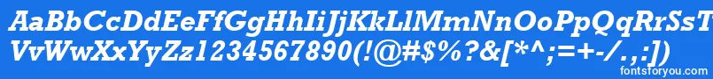 フォントRockwellMtBolditalic – 青い背景に白い文字