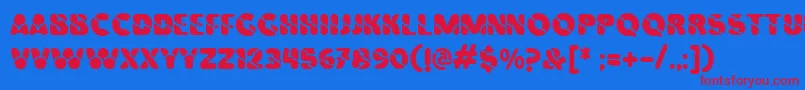 Vinilo Font – Red Fonts on Blue Background