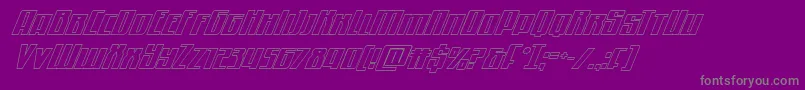 Quantummaliceoutital-Schriftart – Graue Schriften auf violettem Hintergrund