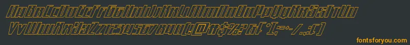 Шрифт Quantummaliceoutital – оранжевые шрифты на чёрном фоне