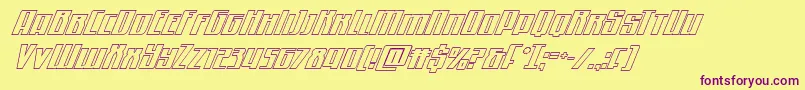 Quantummaliceoutital Font – Purple Fonts on Yellow Background