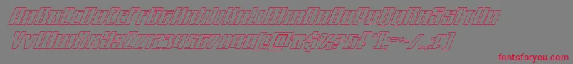 Quantummaliceoutital Font – Red Fonts on Gray Background