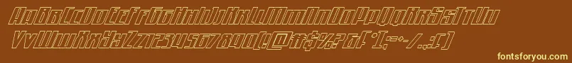 Quantummaliceoutital Font – Yellow Fonts on Brown Background