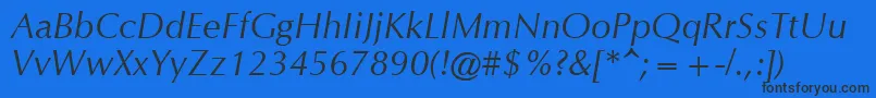 CgOmegaРљСѓСЂСЃРёРІ Font – Black Fonts on Blue Background