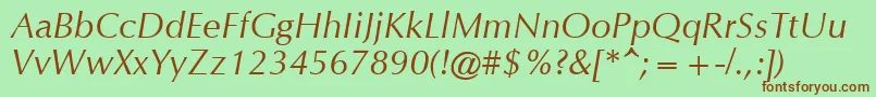 CgOmegaРљСѓСЂСЃРёРІ Font – Brown Fonts on Green Background