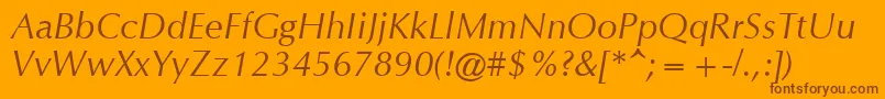 CgOmegaРљСѓСЂСЃРёРІ Font – Brown Fonts on Orange Background