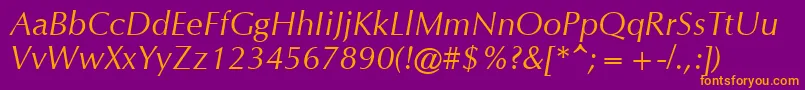 CgOmegaРљСѓСЂСЃРёРІ Font – Orange Fonts on Purple Background