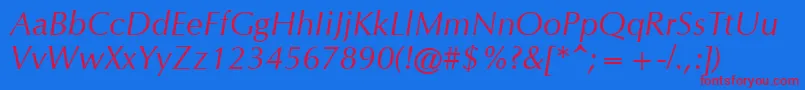 CgOmegaРљСѓСЂСЃРёРІ Font – Red Fonts on Blue Background