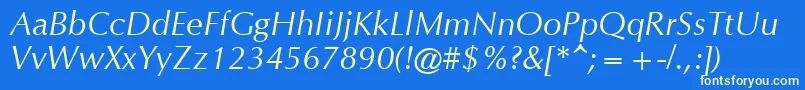 CgOmegaРљСѓСЂСЃРёРІ Font – Yellow Fonts on Blue Background