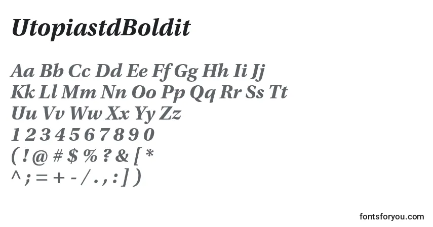 A fonte UtopiastdBoldit – alfabeto, números, caracteres especiais