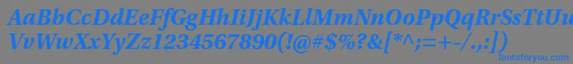 フォントUtopiastdBoldit – 灰色の背景に青い文字