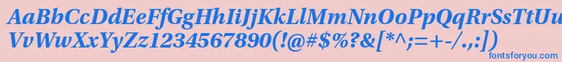 フォントUtopiastdBoldit – ピンクの背景に青い文字