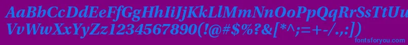 フォントUtopiastdBoldit – 紫色の背景に青い文字
