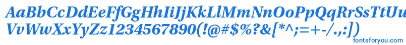 フォントUtopiastdBoldit – 白い背景に青い文字